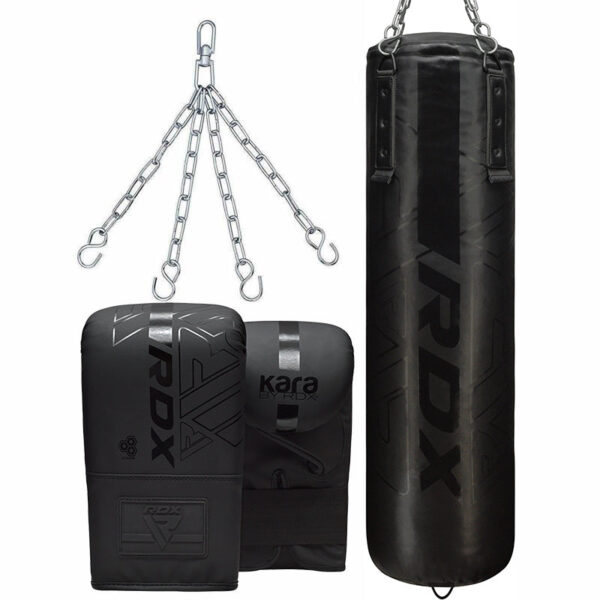 RDX F6 KARA Sac 5Ft & Gants de frappe - Noir