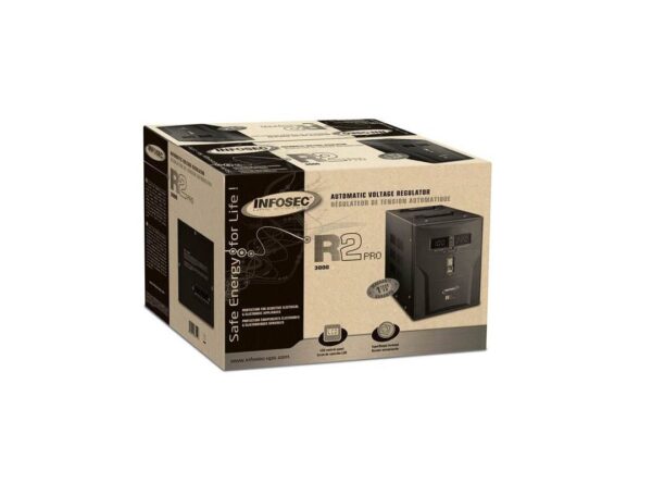 Régulateur de tension INFOSEC R2 pro 3000VA + connecteur – Image 3