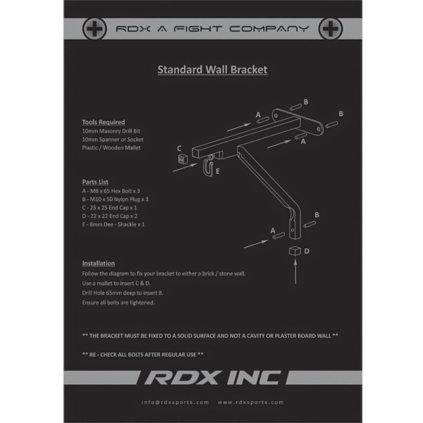 RDX X1 Support Mural en Acier pour sac de frappe – Image 2